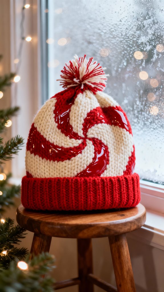 candy cane beanie design