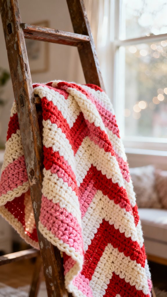candy cane chevron blanket