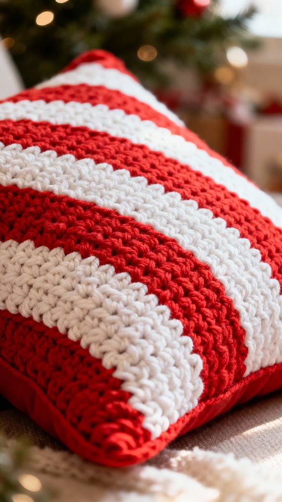 candy cane stripe pillow