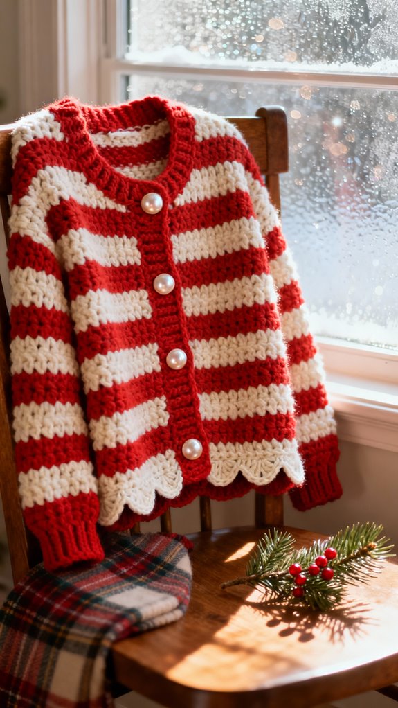 candy cane striped cardigan
