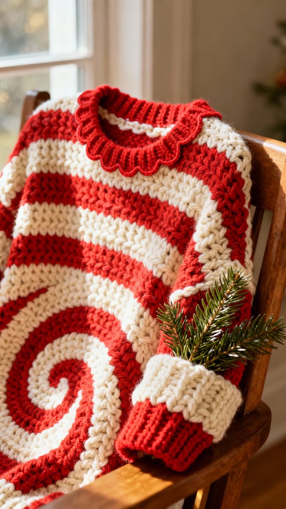 candy cane striped sweater