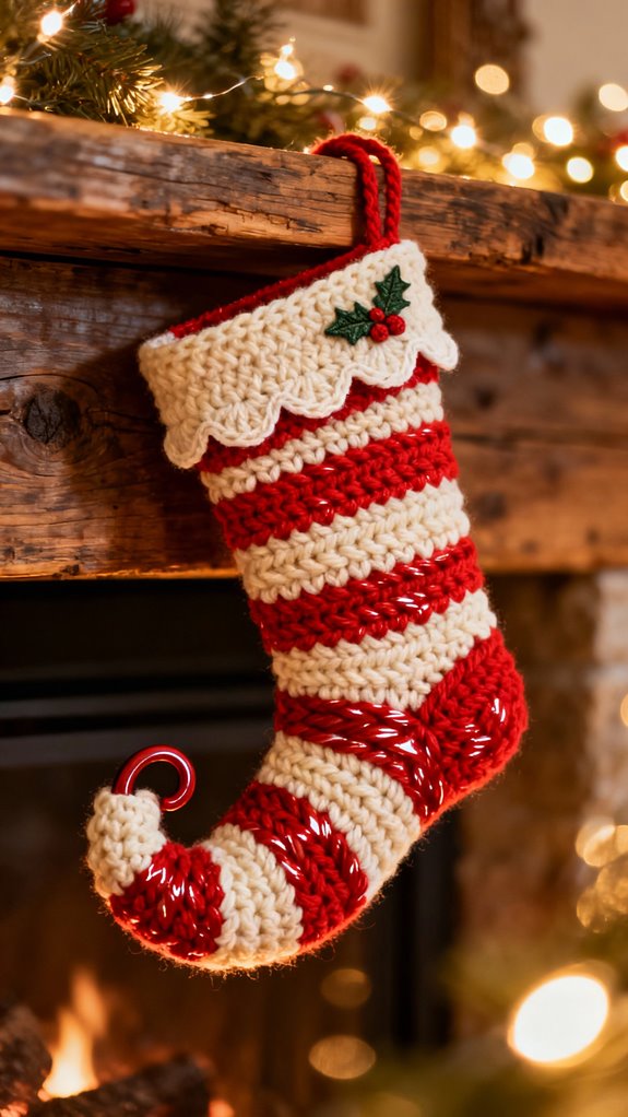 candy cane twist stockings