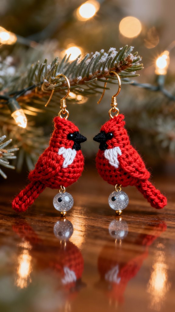 cardinal bird earrings design