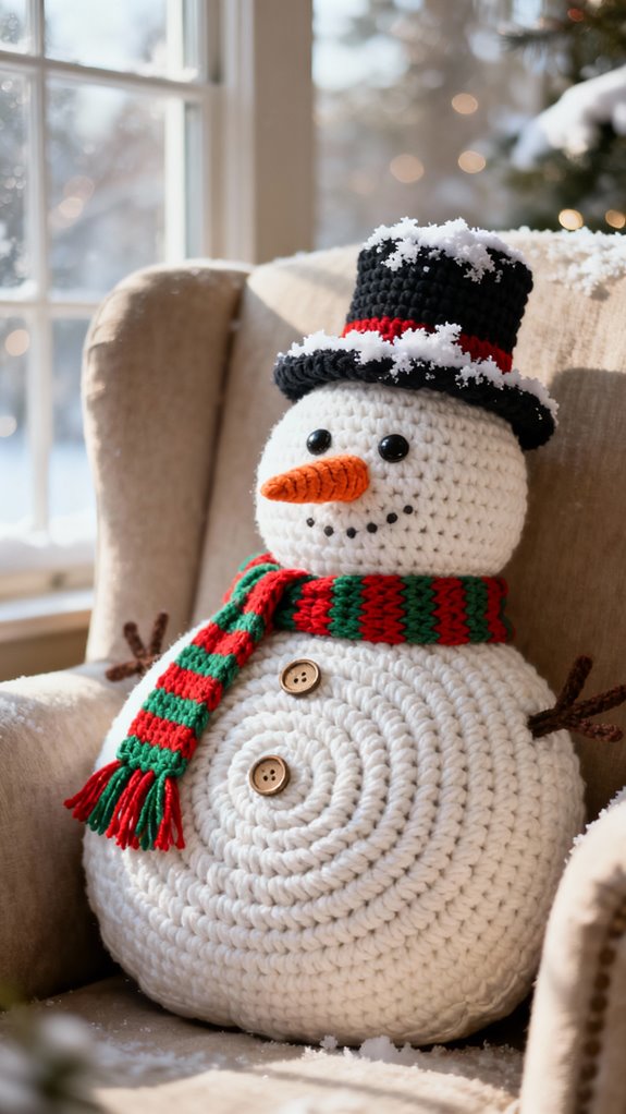 cheerful customizable snowman pillows