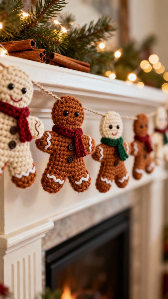 cheerful gingerbread man garland