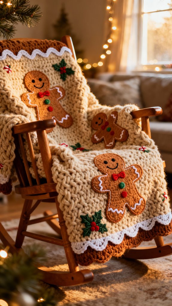 cheerful gingerbread men blanket