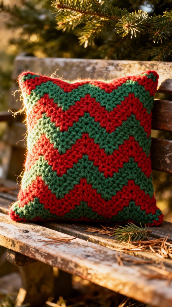 chevron holiday pillow design