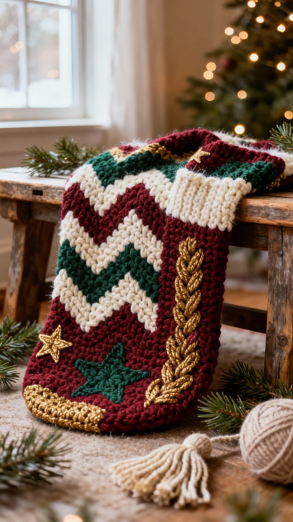 christmas stocking crochet sampler