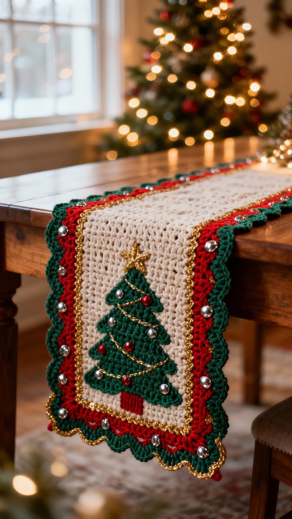 christmas tree table runner