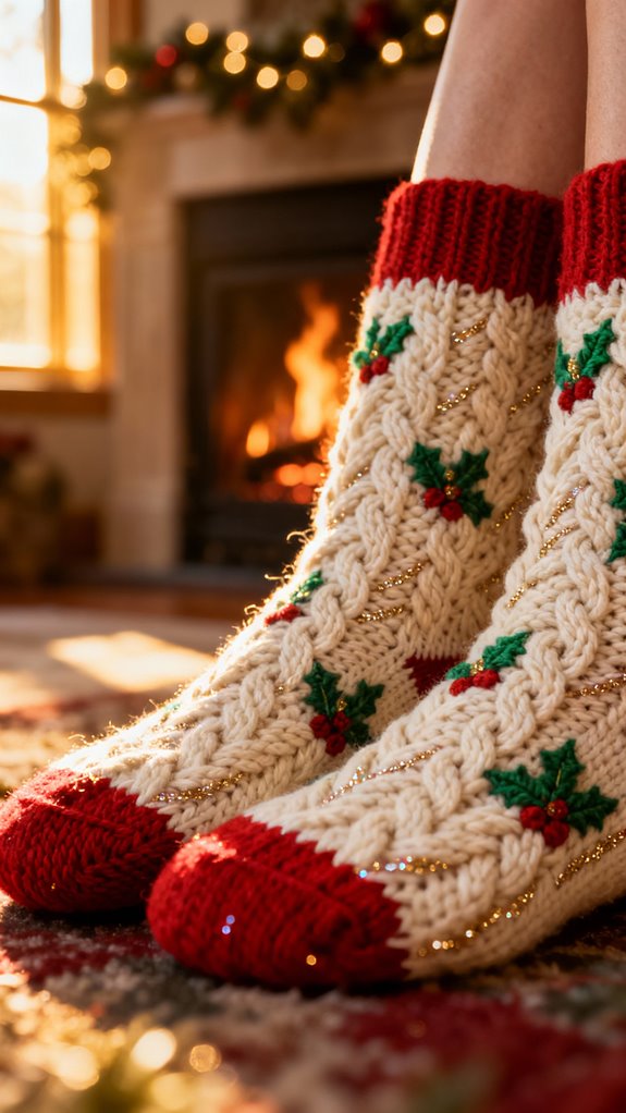 chunky cable knit socks