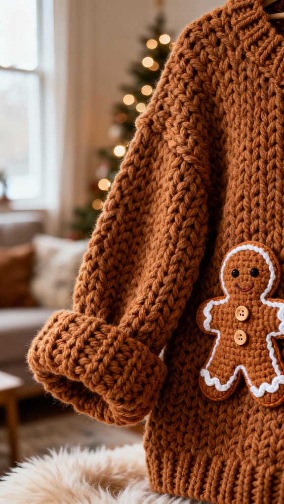chunky gingerbread man sweater