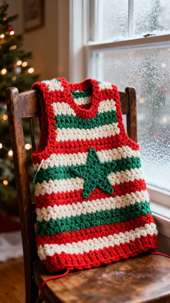 chunky yarn holiday vest