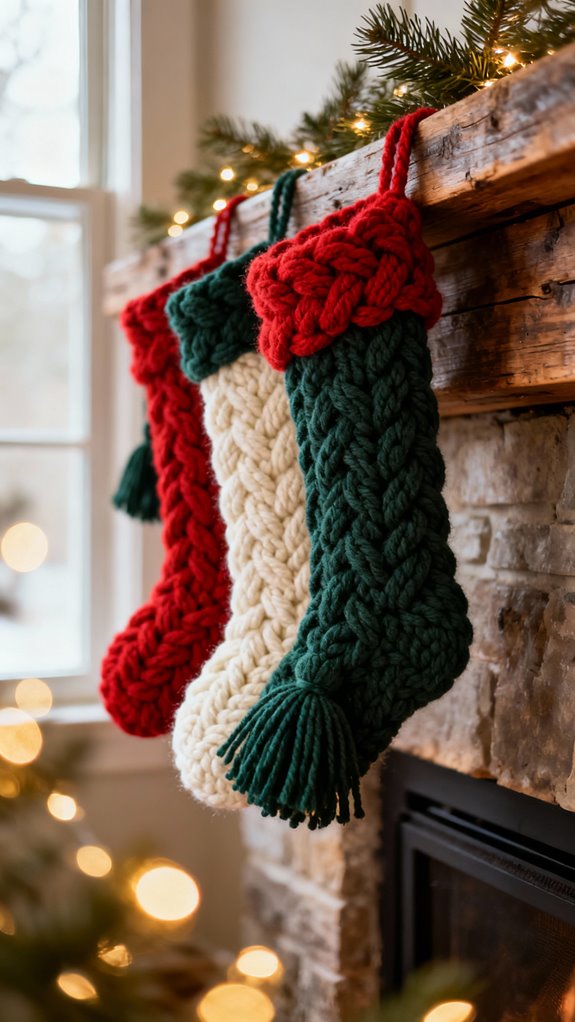 chunky yarn stocking project