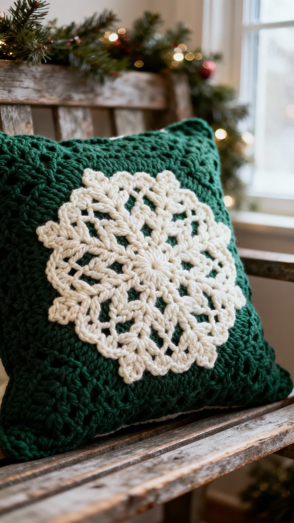 classic snowflake medallion pillow