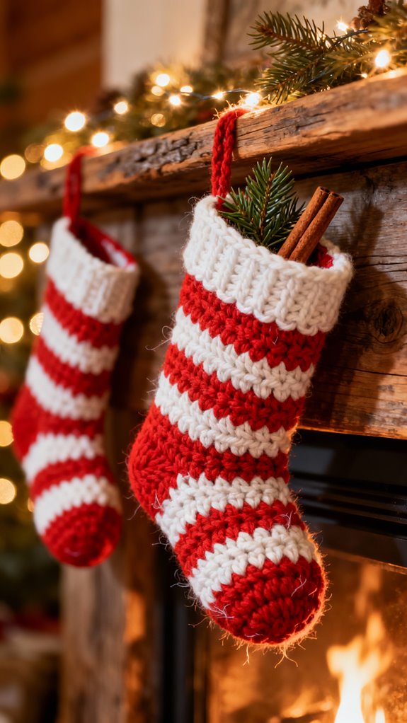 classic striped christmas stockings