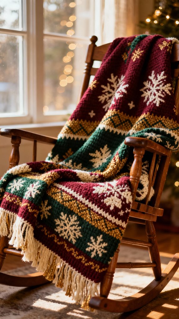 colorful crochet christmas blanket