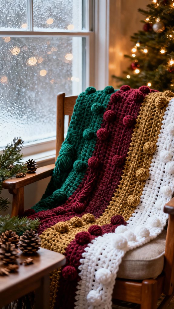 colorful granny stripe blanket