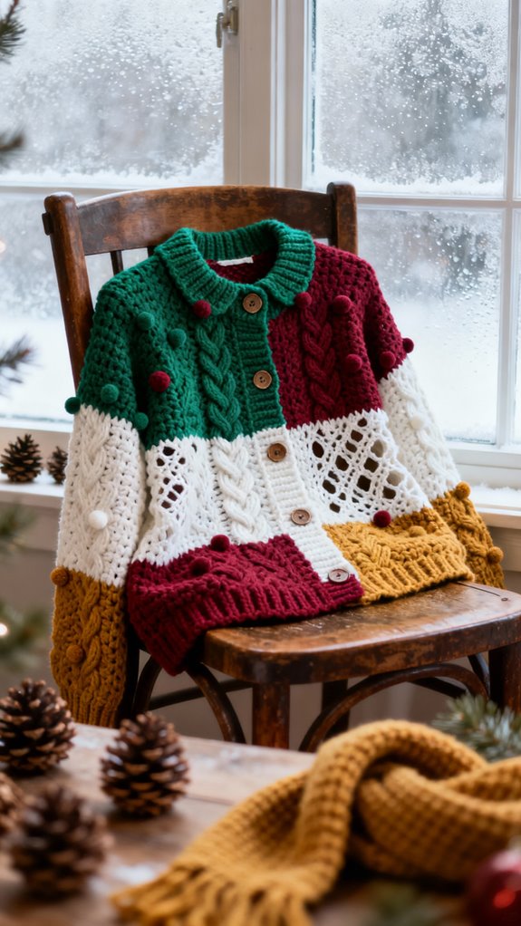 colorful holiday cardigan design
