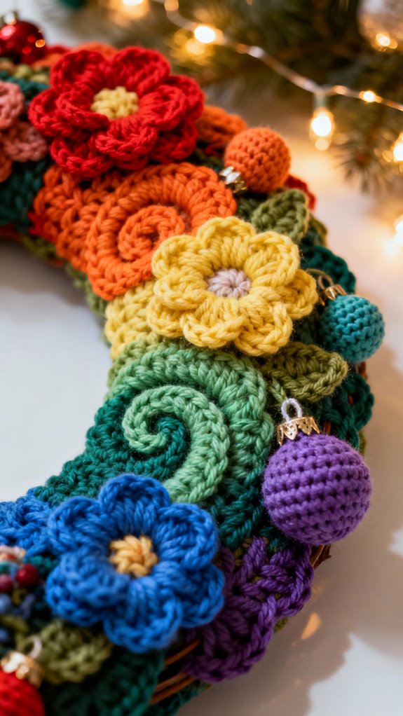 colorful rainbow wreath design