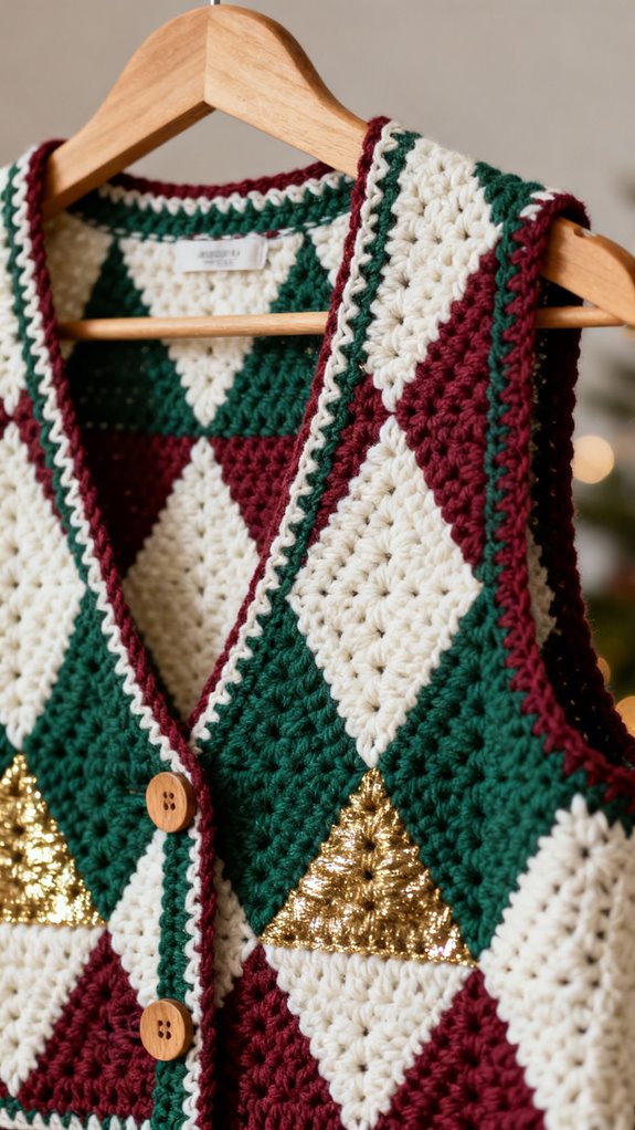 contemporary geometric holiday vest