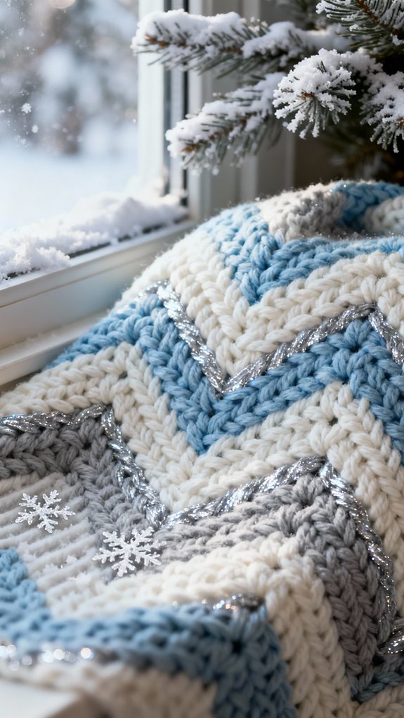cozy chevron winter throw