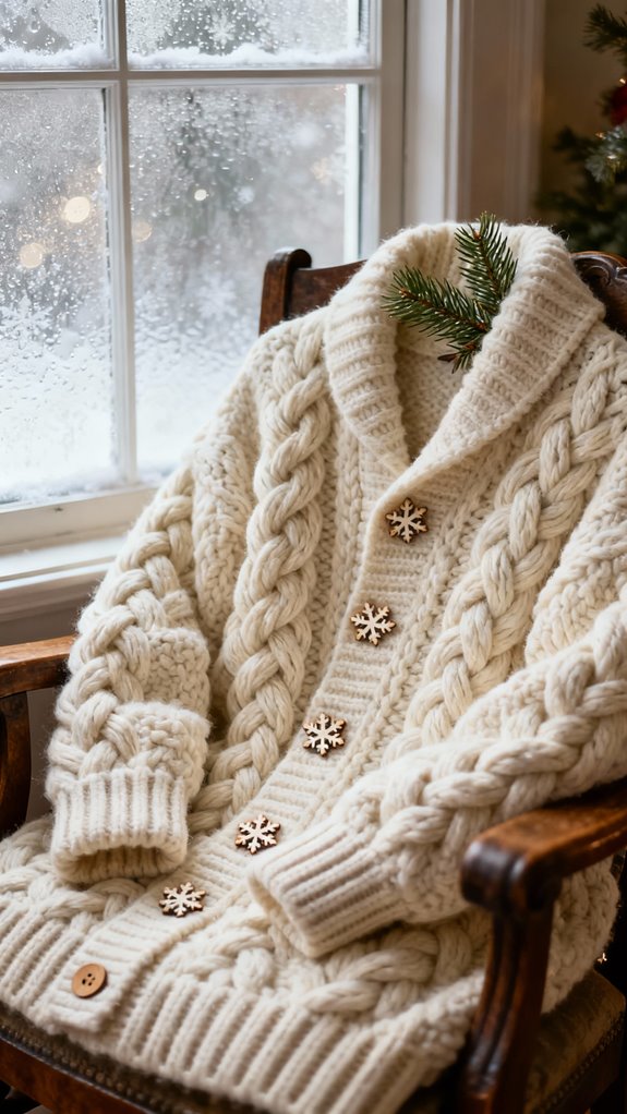 cozy chunky cable cardigan