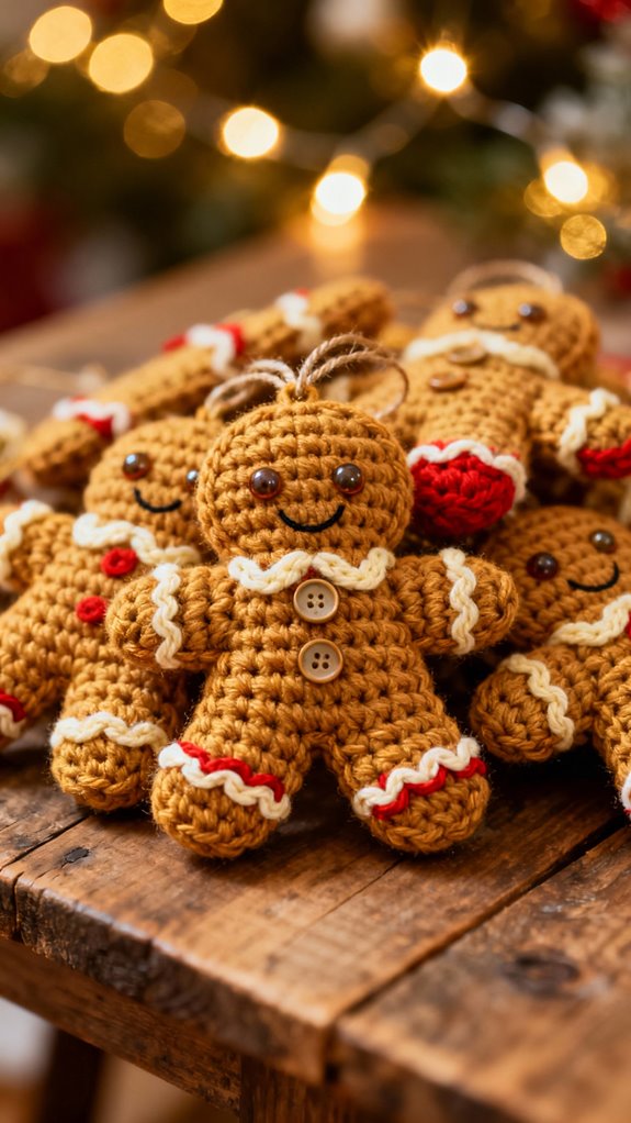 cozy crochet gingerbread decorations