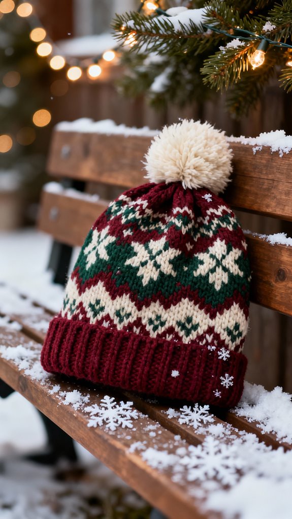 cozy nordic snowflake hat