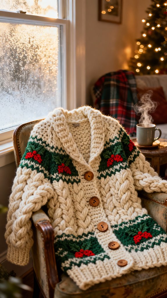 cozy oversized christmas cardigan