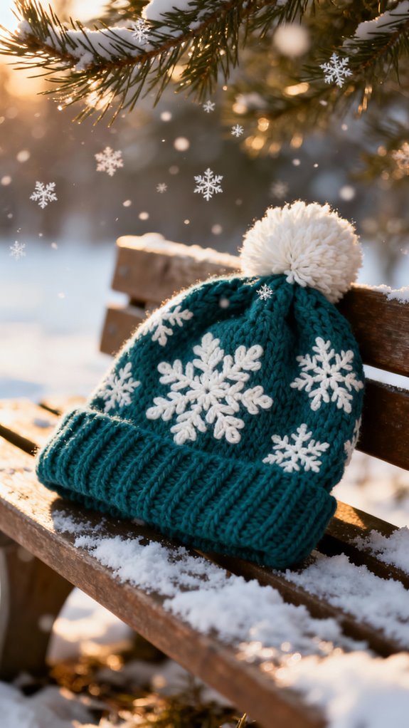 cozy snowflake pattern hat