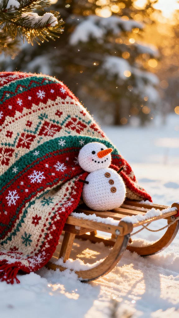 cozy snowman throw design