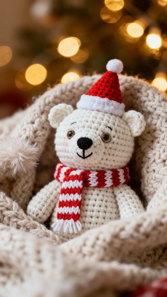 cozy winter plush polar bear