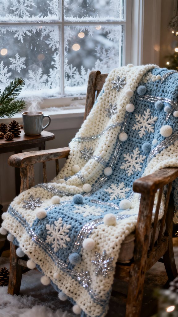 cozy winter snowflake blanket