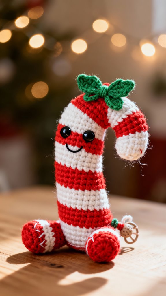 crochet candy cane plushie