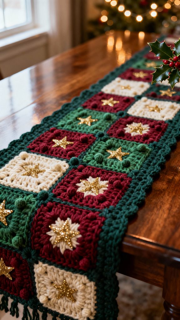 crochet festive granny squares