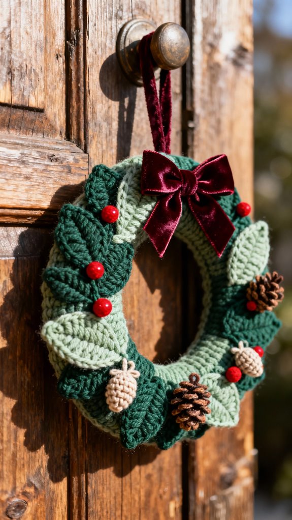 crochet festive wreath softie