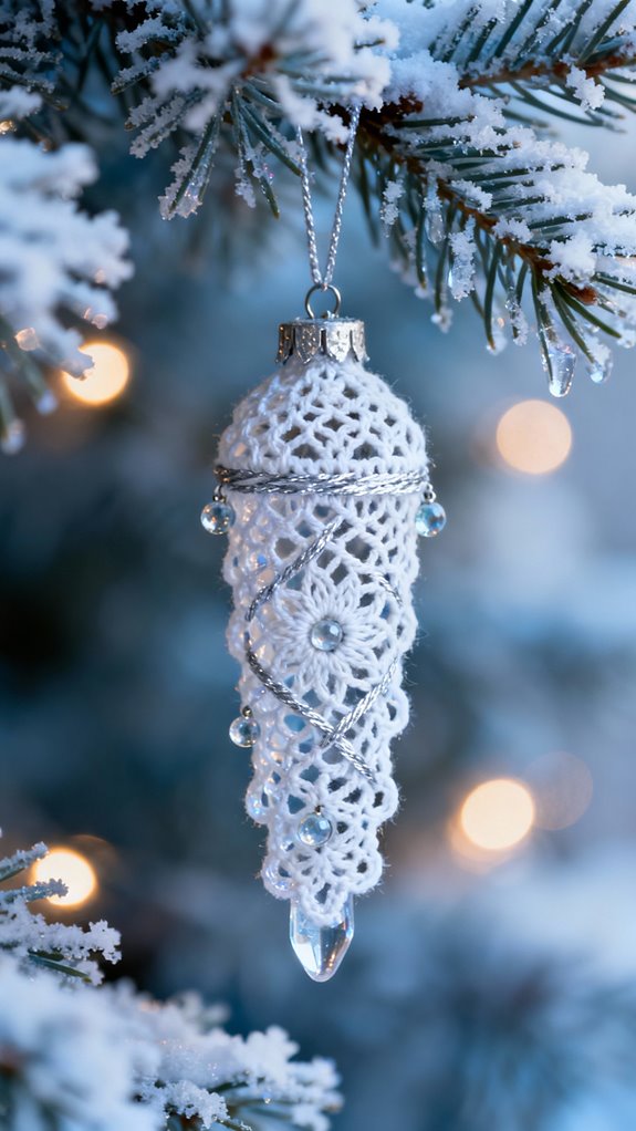 crochet icicle ornaments tutorial