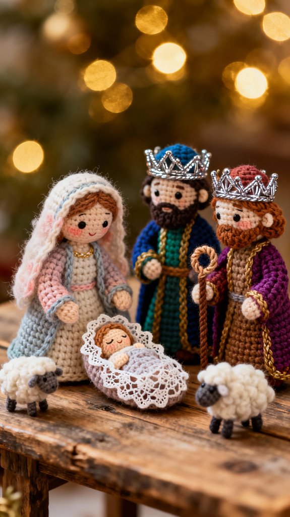 crochet nativity scene figures