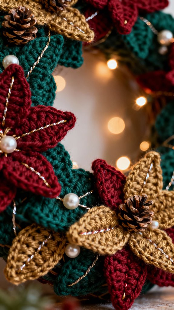 crochet star wreath decor