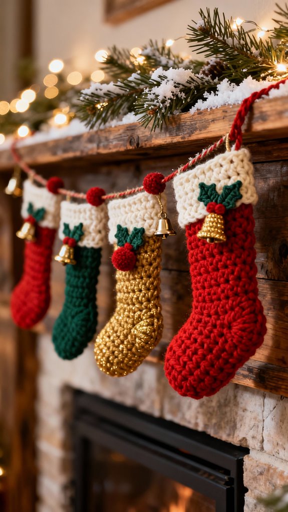 crochet stocking garland banner