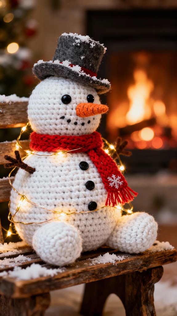 crocheted frosty the snowman