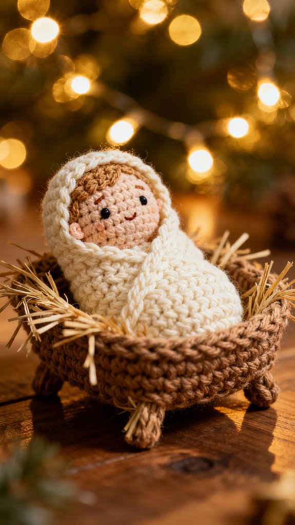 crocheted nativity baby jesus