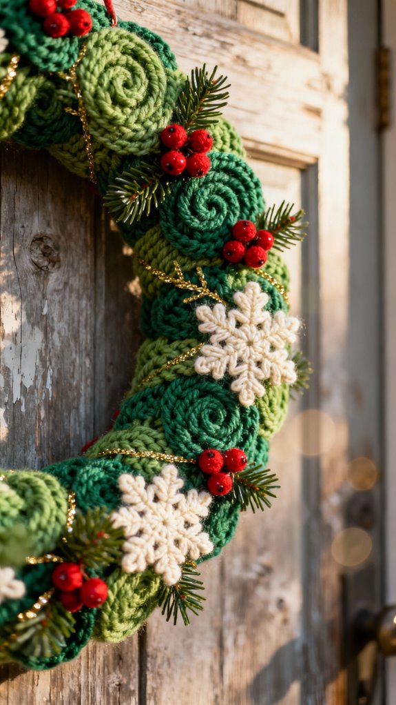 customizable crocheted holiday wreath