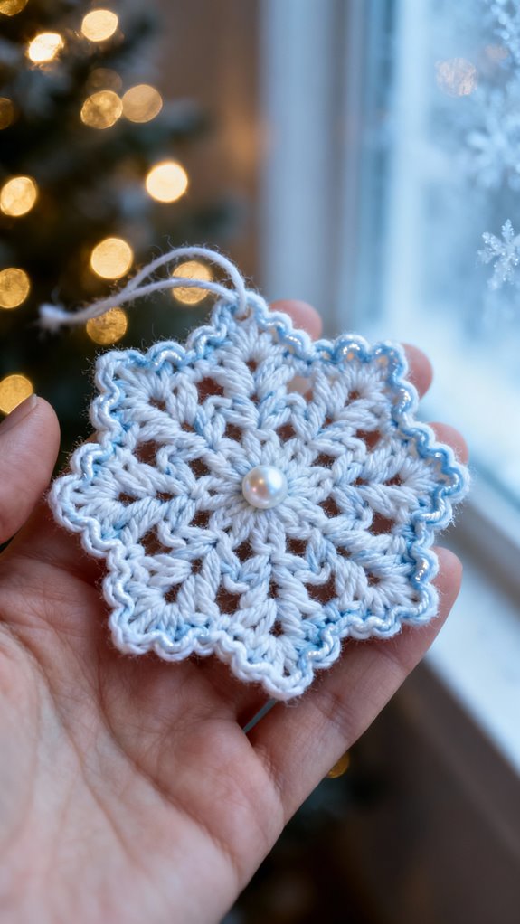 delicate winter snowflake ornament