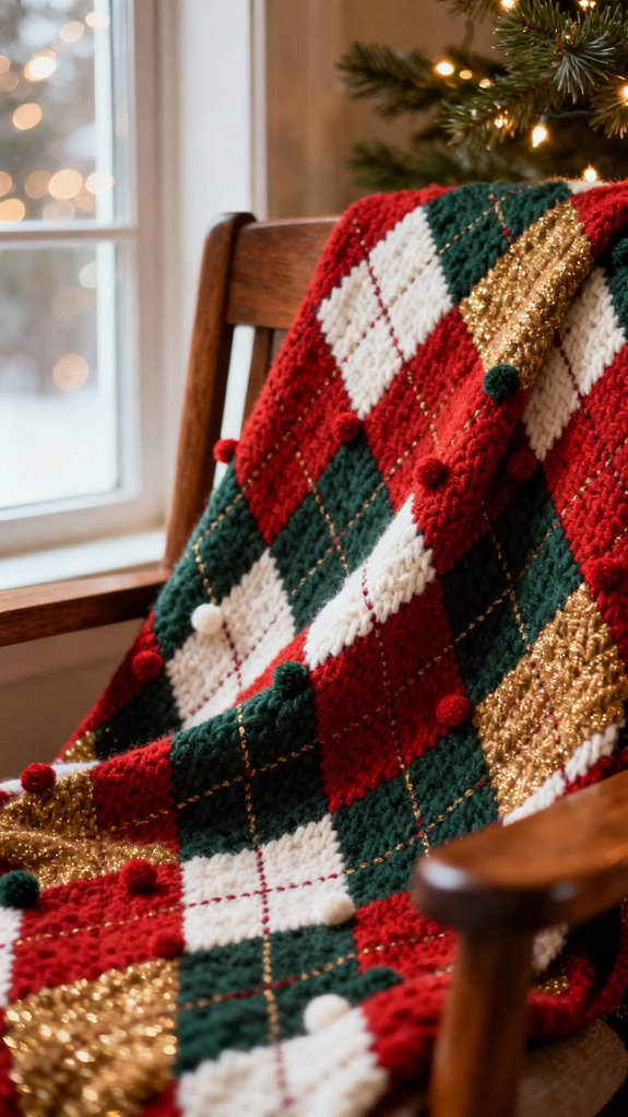 elegant argyle holiday blanket