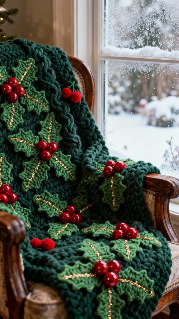 elegant holly and berries
