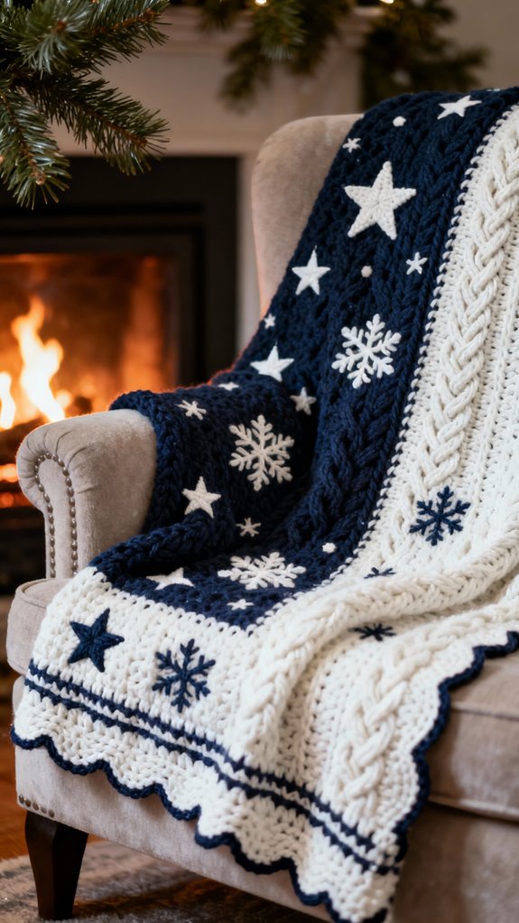 elegant winter holiday throw