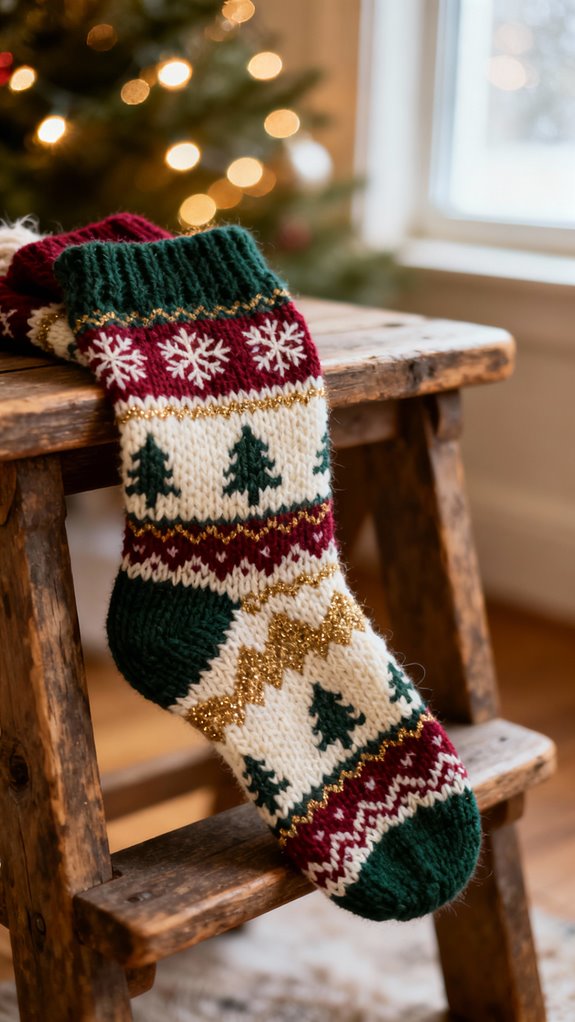 fair isle crochet christmas socks