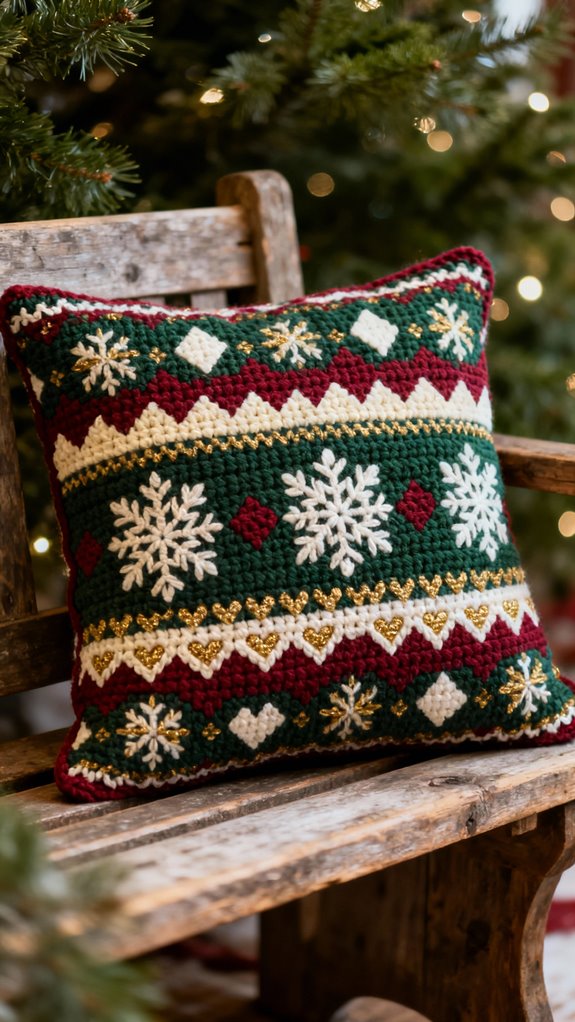 fair isle crochet pillow designs