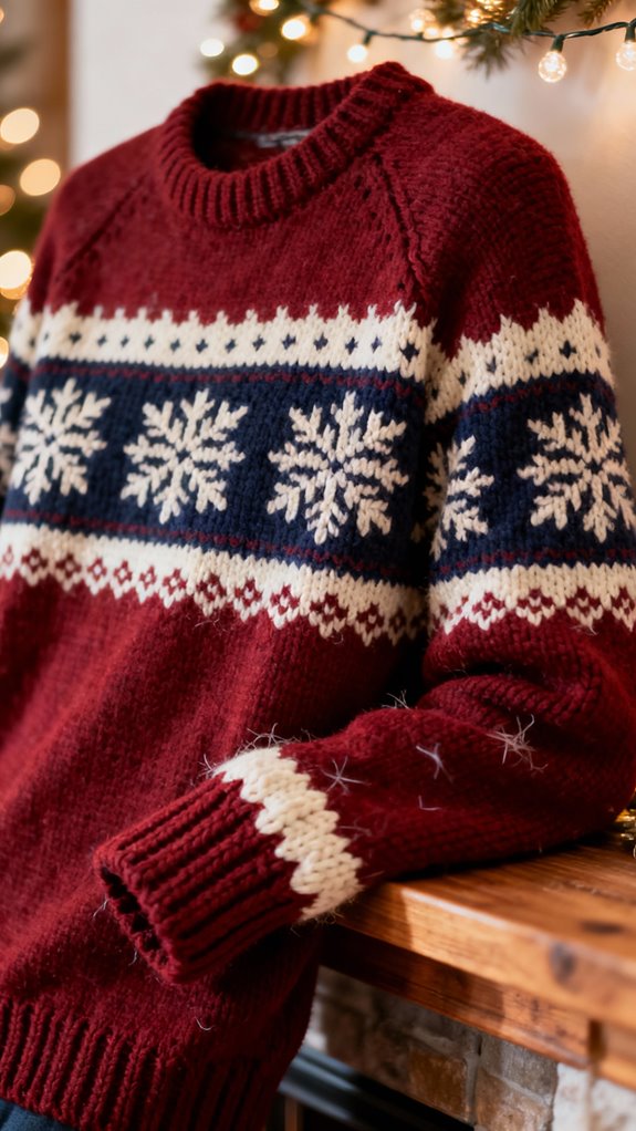 fair isle snowflake sweater design